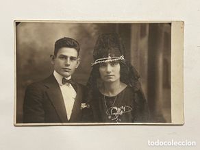 Fotografia antiga: BADALONA, Nyssen, fotógrafo.. Pareja de enamorados Jóvenes y guapos.. (h.1910?)